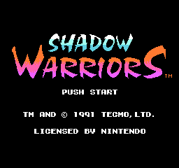 Shadow Warriors (Europe) Title Screen
